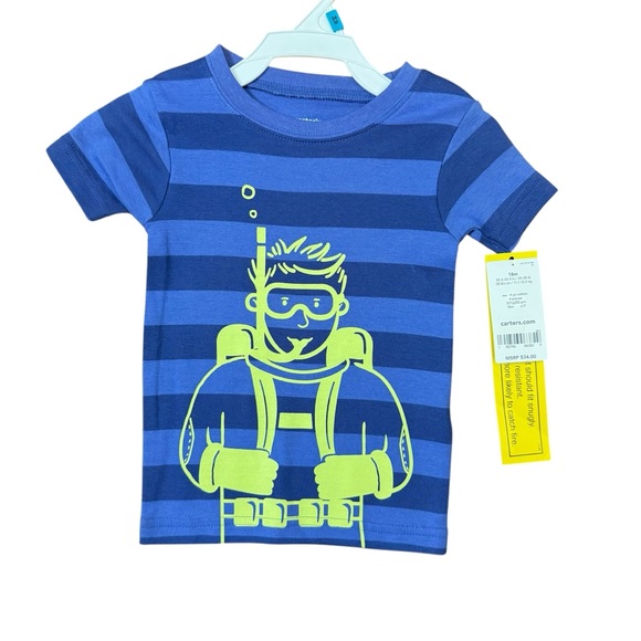 Carter's Other - Carter's Blue Striped Diver Graphic Tee